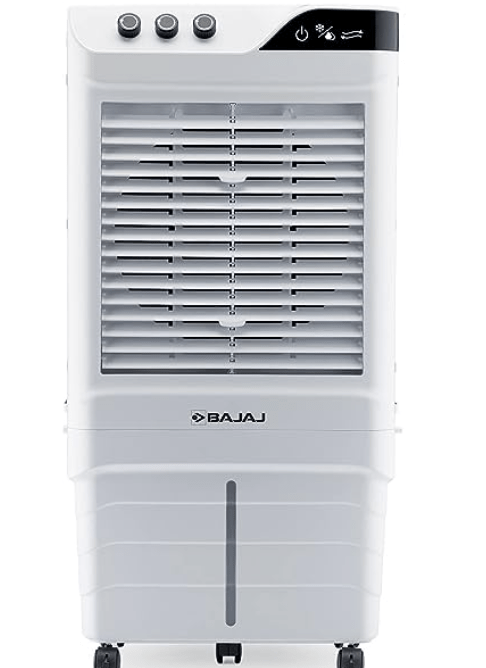 Bajaj DMH 90 Neo 90L Desert Air Cooler for home with DuraMarine Pump (2-Yr Warranty by Bajaj), Hexacool & TurboFan Technology, Ice Chamber, 90-Feet Air Throw & 3-Speed Control, White Cooler for room